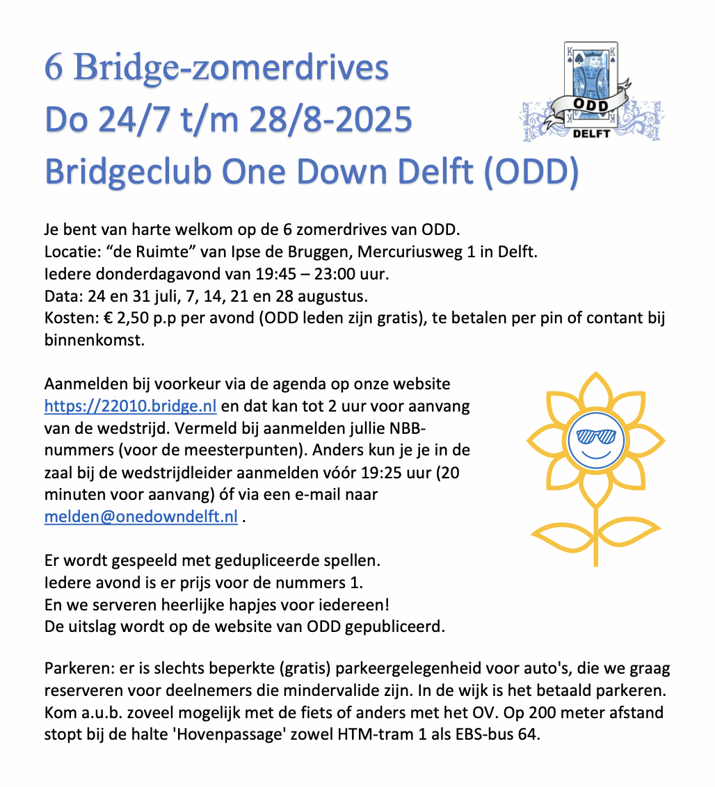 Zomerdrives ODD 2025